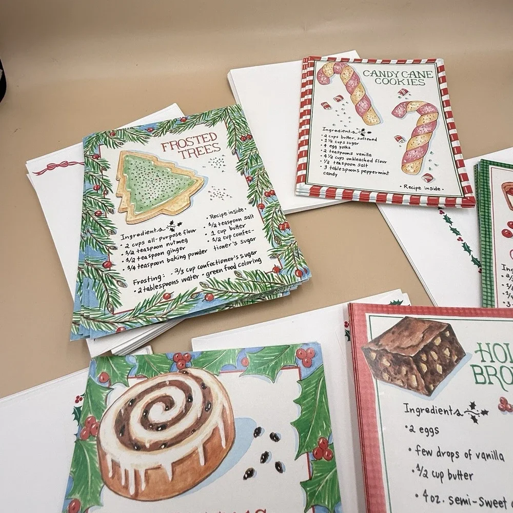 Vintage Christmas Cards Recipe Special American Greetings Hallmark Crown Lot 25+